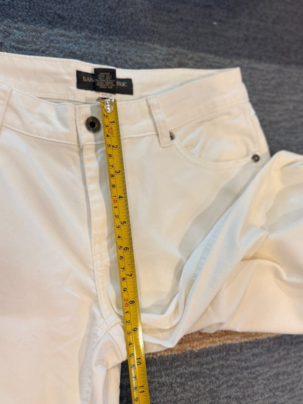 Banana Republic White Jeans Size 2 Boot Cut Leg Mid Rise - Picture 14 of 14